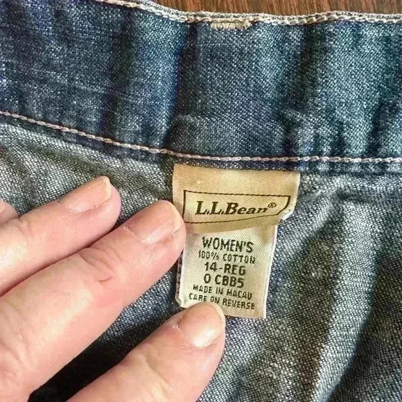 Vintage Denim LLBean Womens Size 14 Skirt. Zipper/eye Hook Closure. No Pockets. - Picture 5 of 7